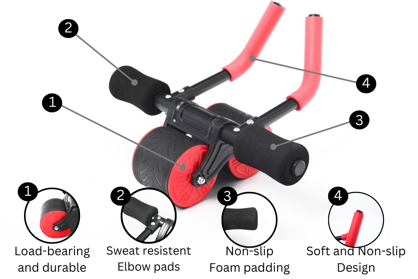 APB Blast Ab roller with rebound with knee and elbow support